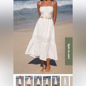 NWT. Chic White Eyelet Midi Dress